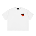 Boxy Half-Sleeve Raw-Edge T-Shirt