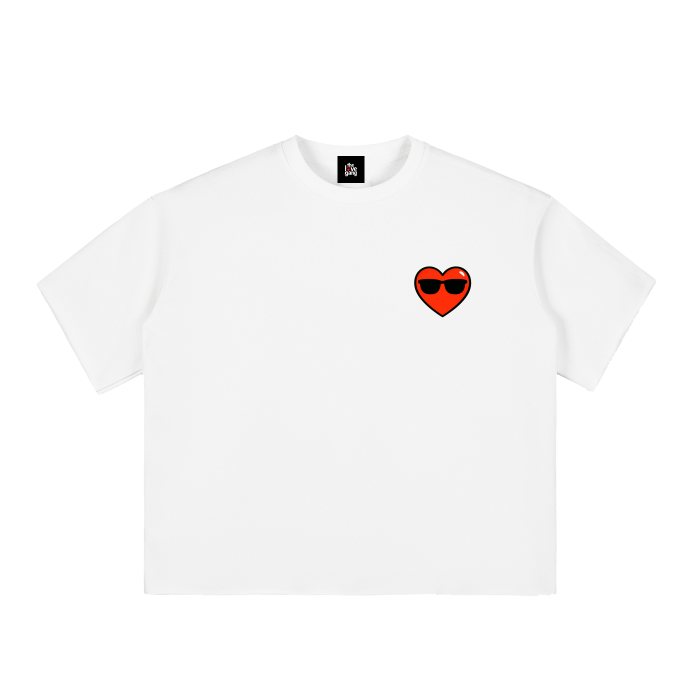 Boxy Half-Sleeve Raw-Edge T-Shirt